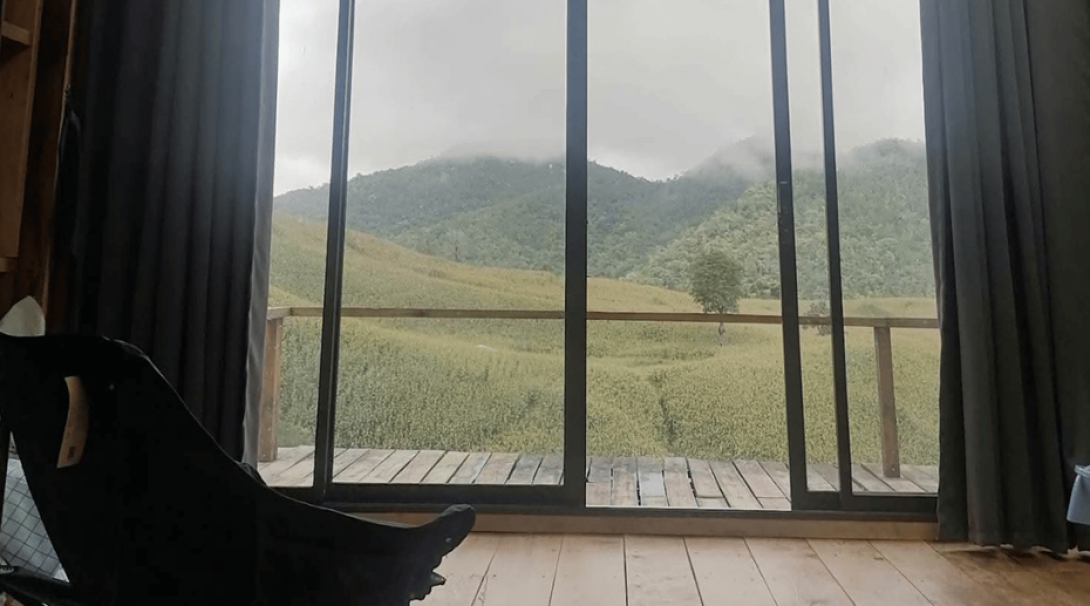 View from the accommodation for the Elephant, Gibbon & Forest Conservation volunteers in Thailand